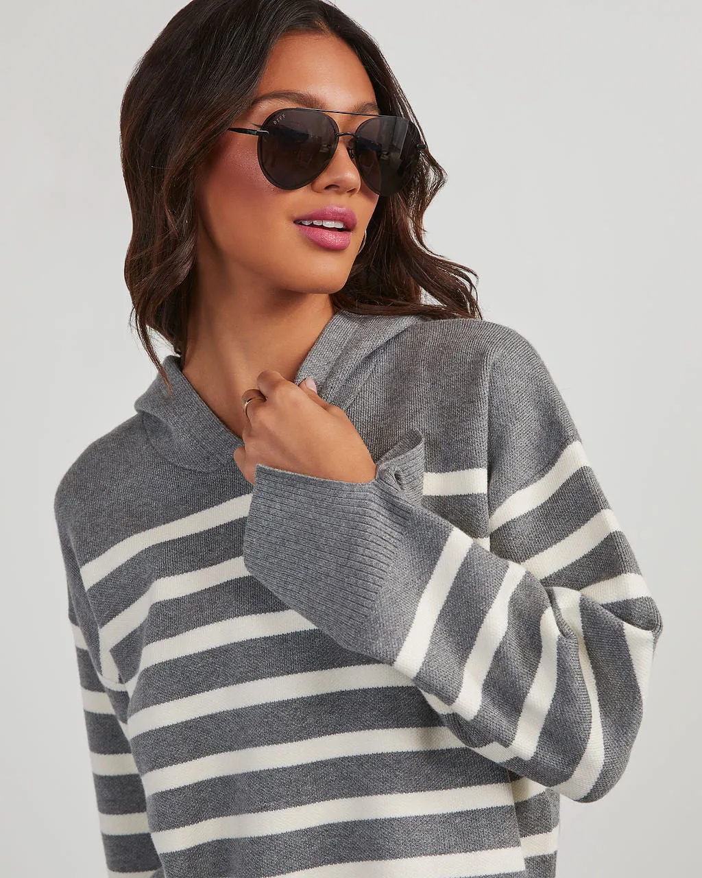 Milton Striped Hooded Sweater