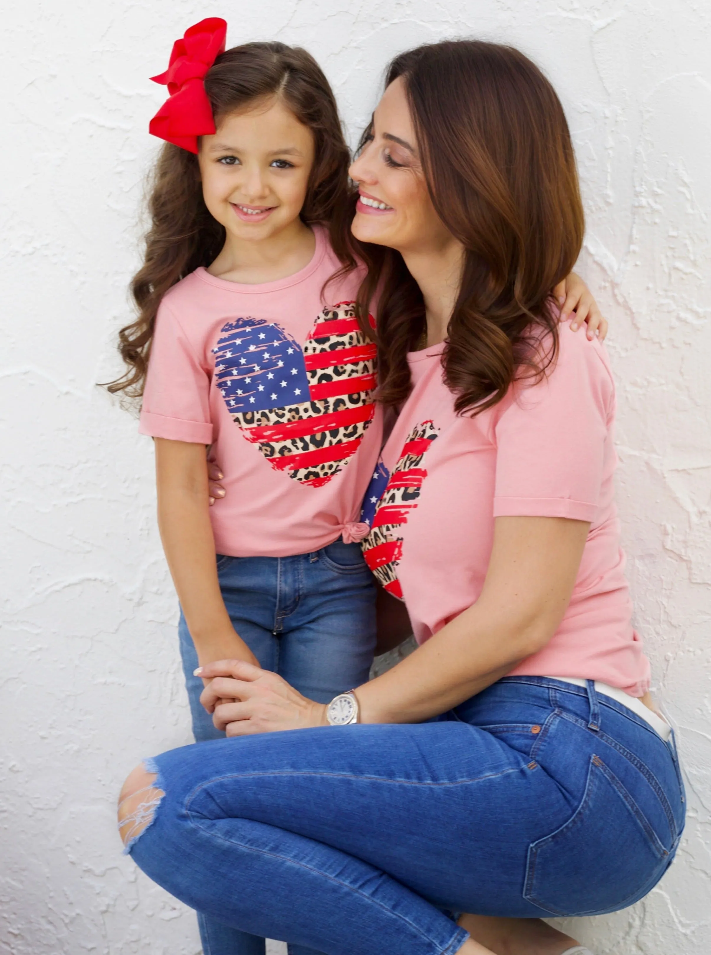 Mommy and Me Patriotic Heart Top