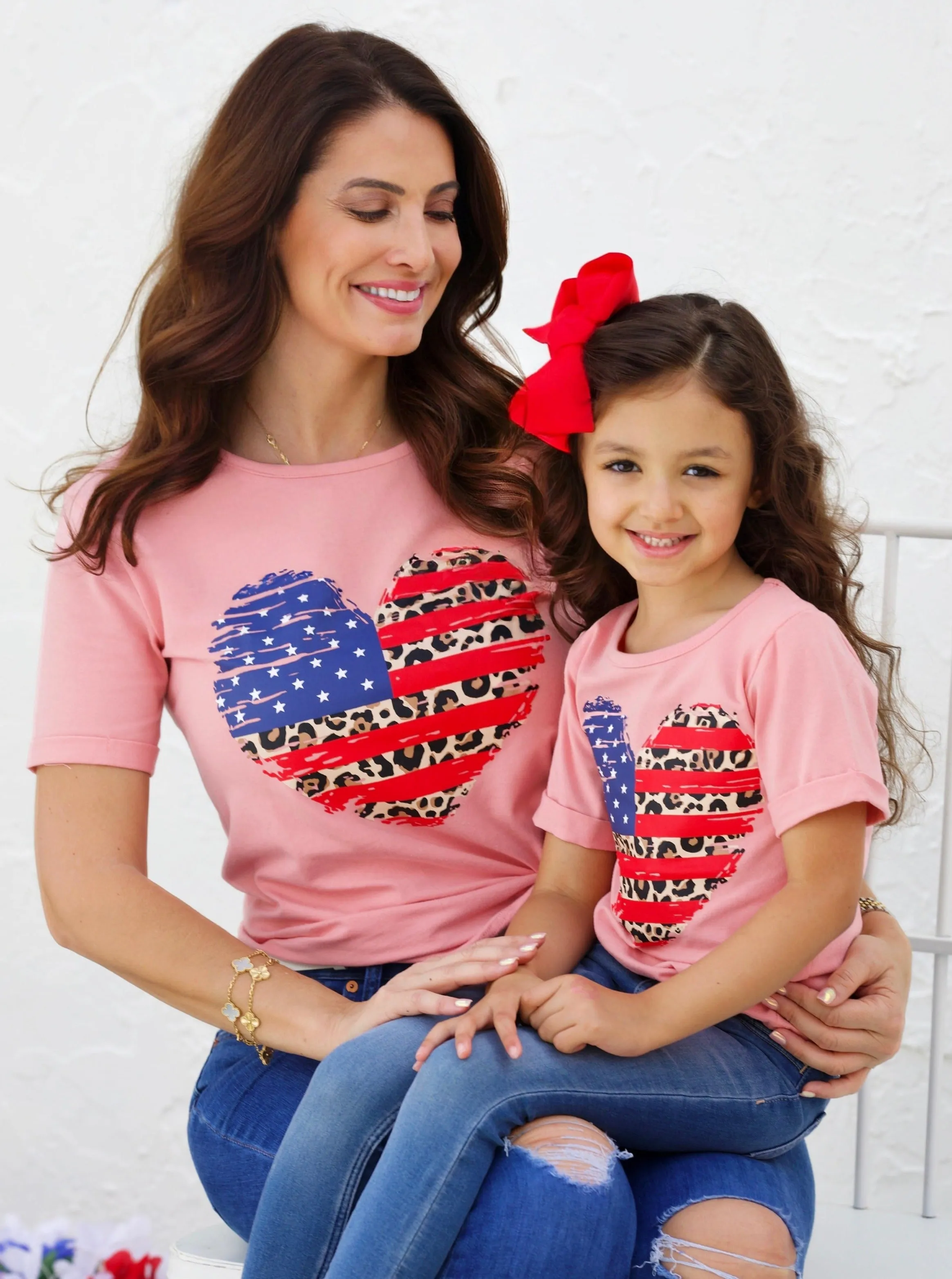 Mommy and Me Patriotic Heart Top