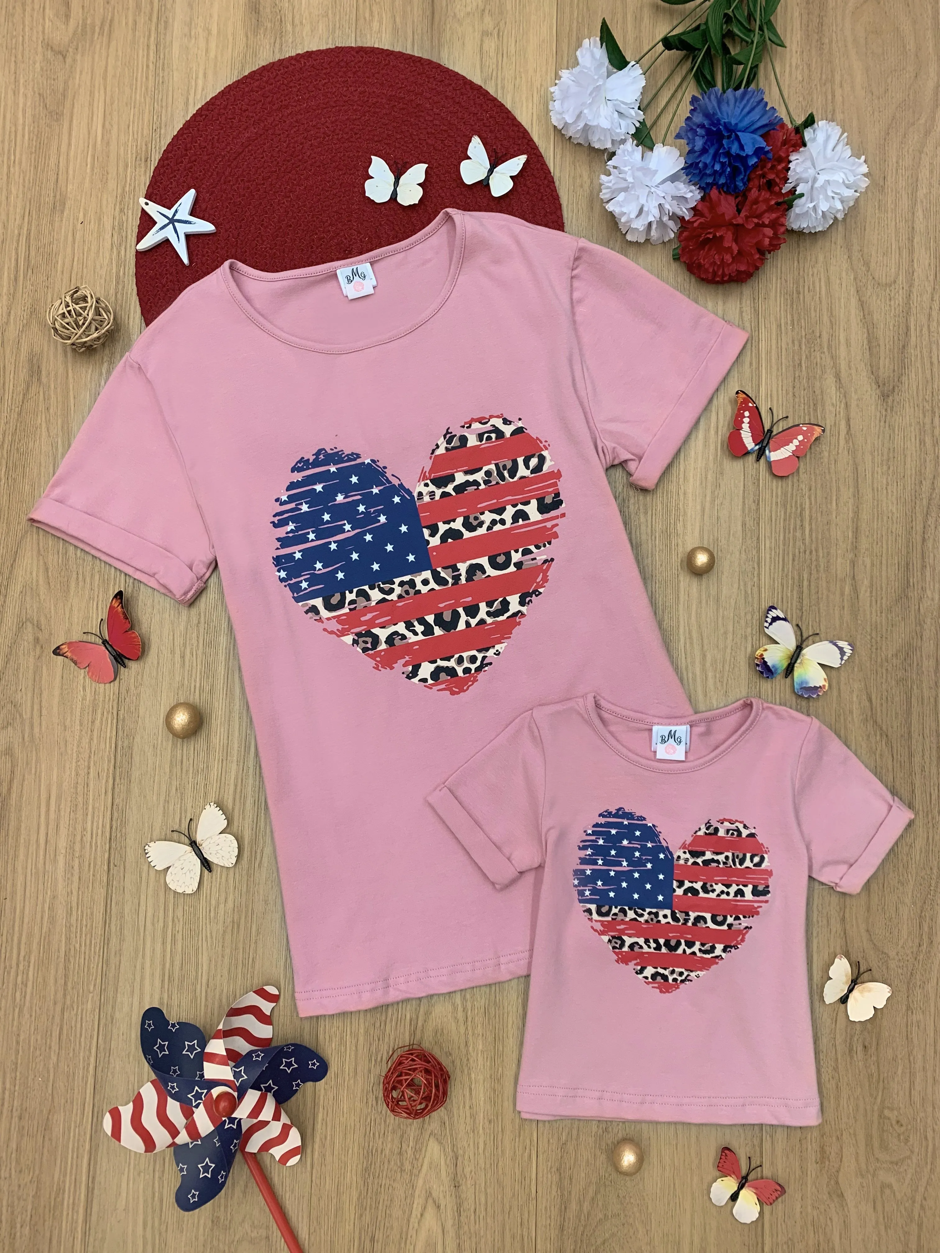 Mommy and Me Patriotic Heart Top