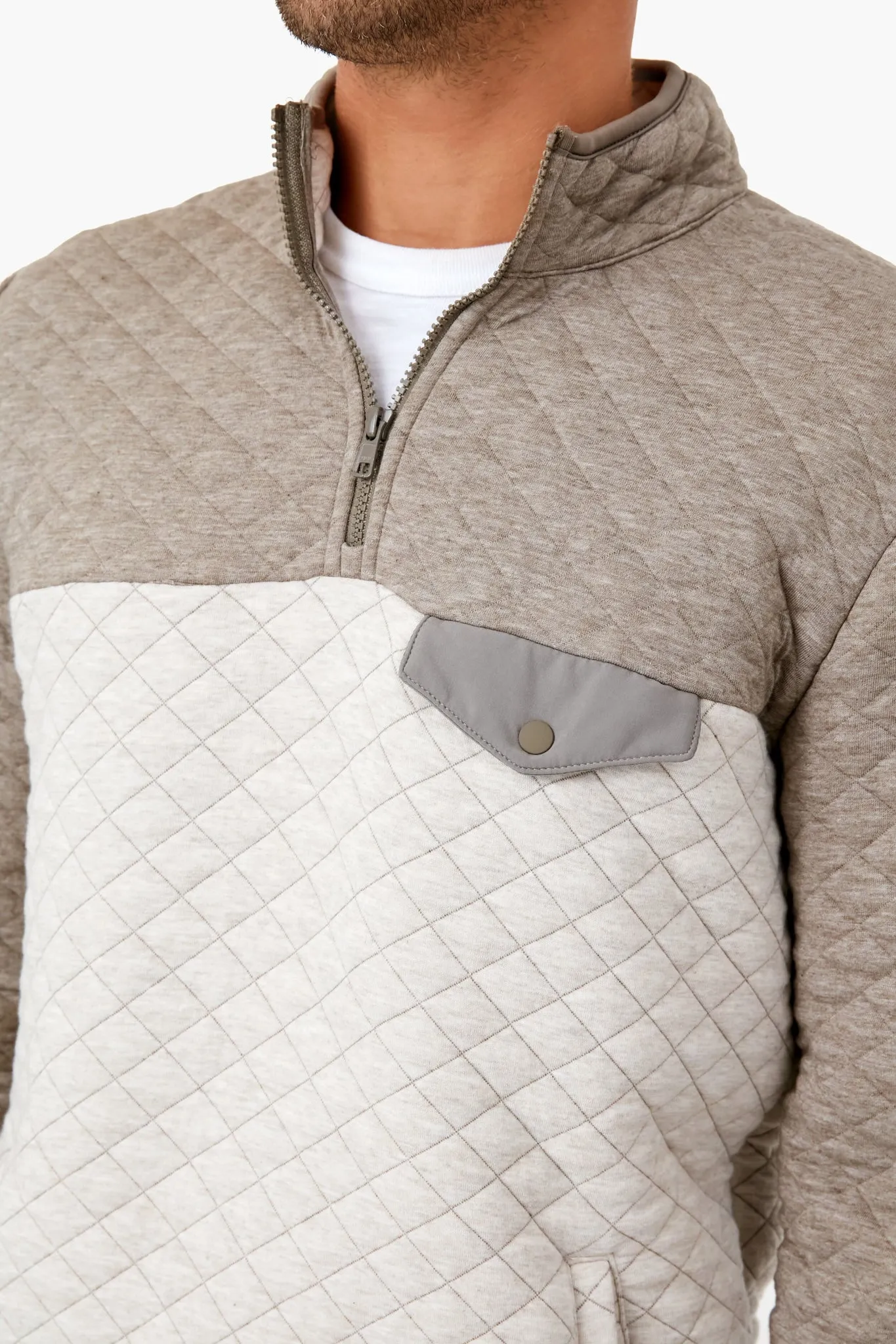 Oatmeal Colorblock Heavyweight Corbet Pullover