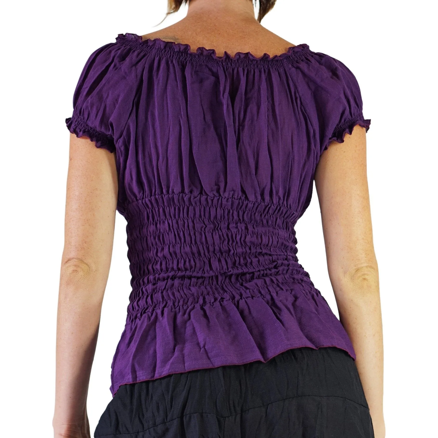 'SS Peasant Blouse, Chemise' - Purple