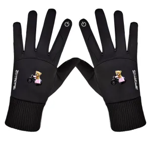 Teddy Ride Girl Outdoor Activities Touch Screen Plush Gloves