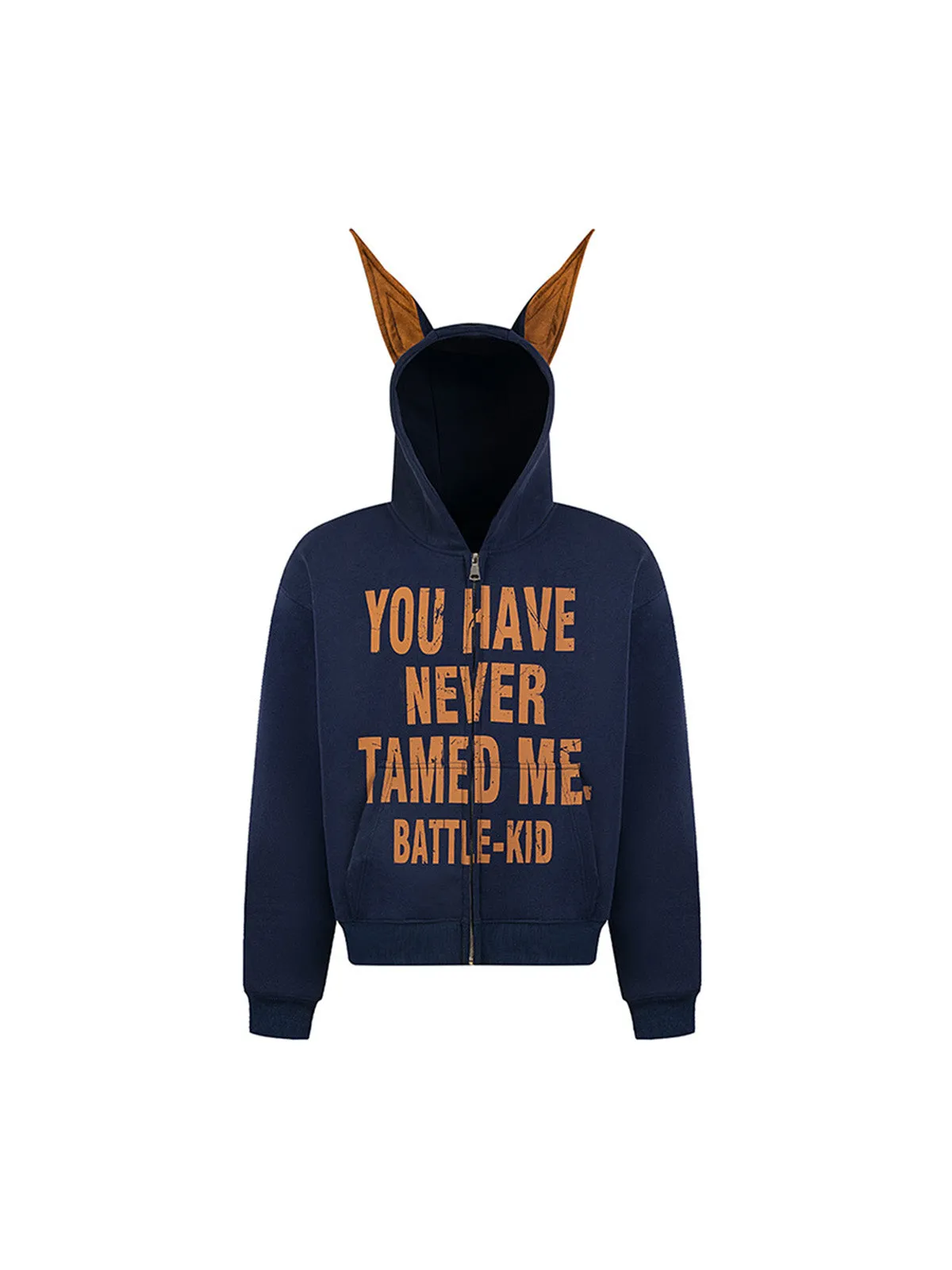 Thesupermade Mottled Graphic Plush Hooded Sweatshirt