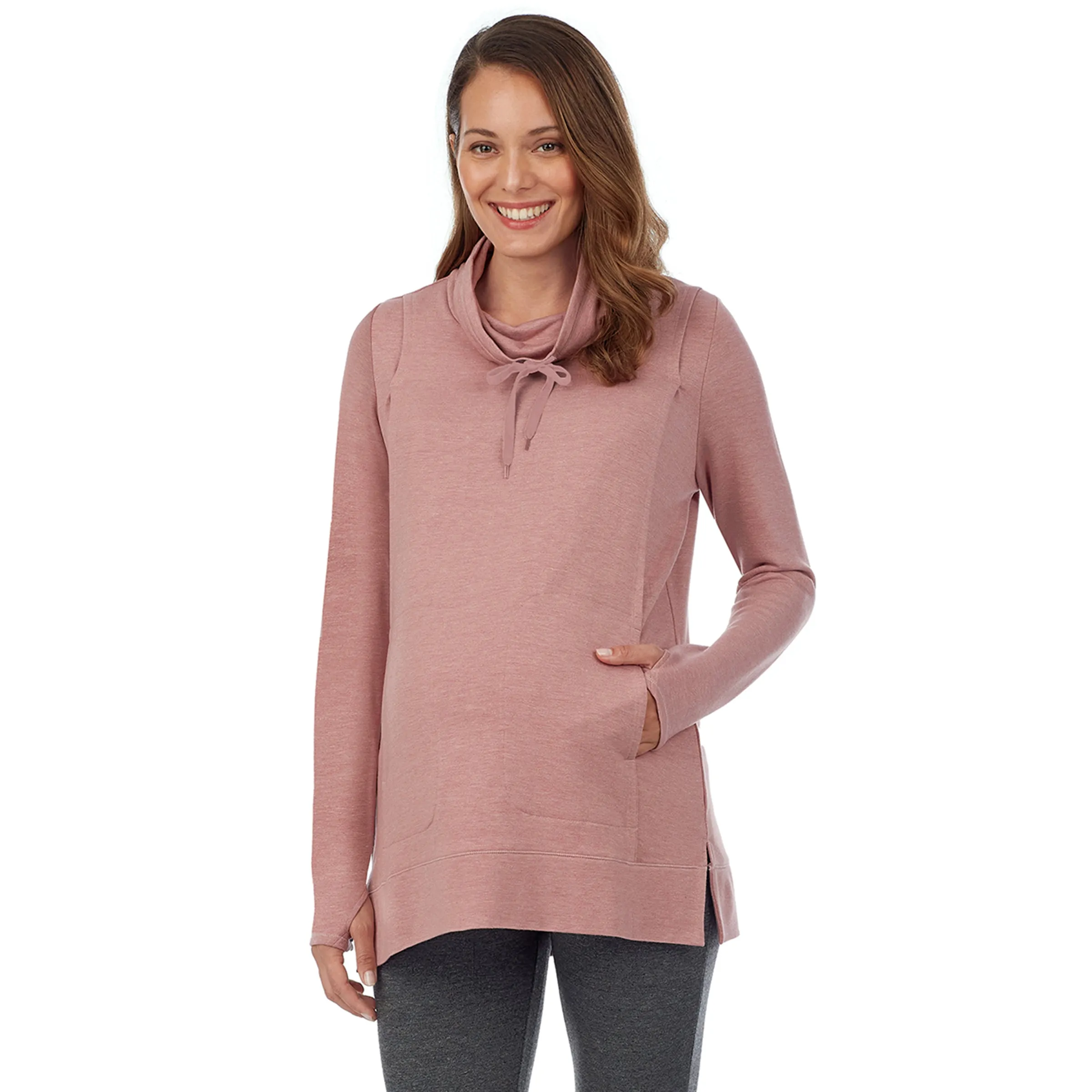 Ultra Cozy Maternity Long Sleeve Funnel Neck Tunic