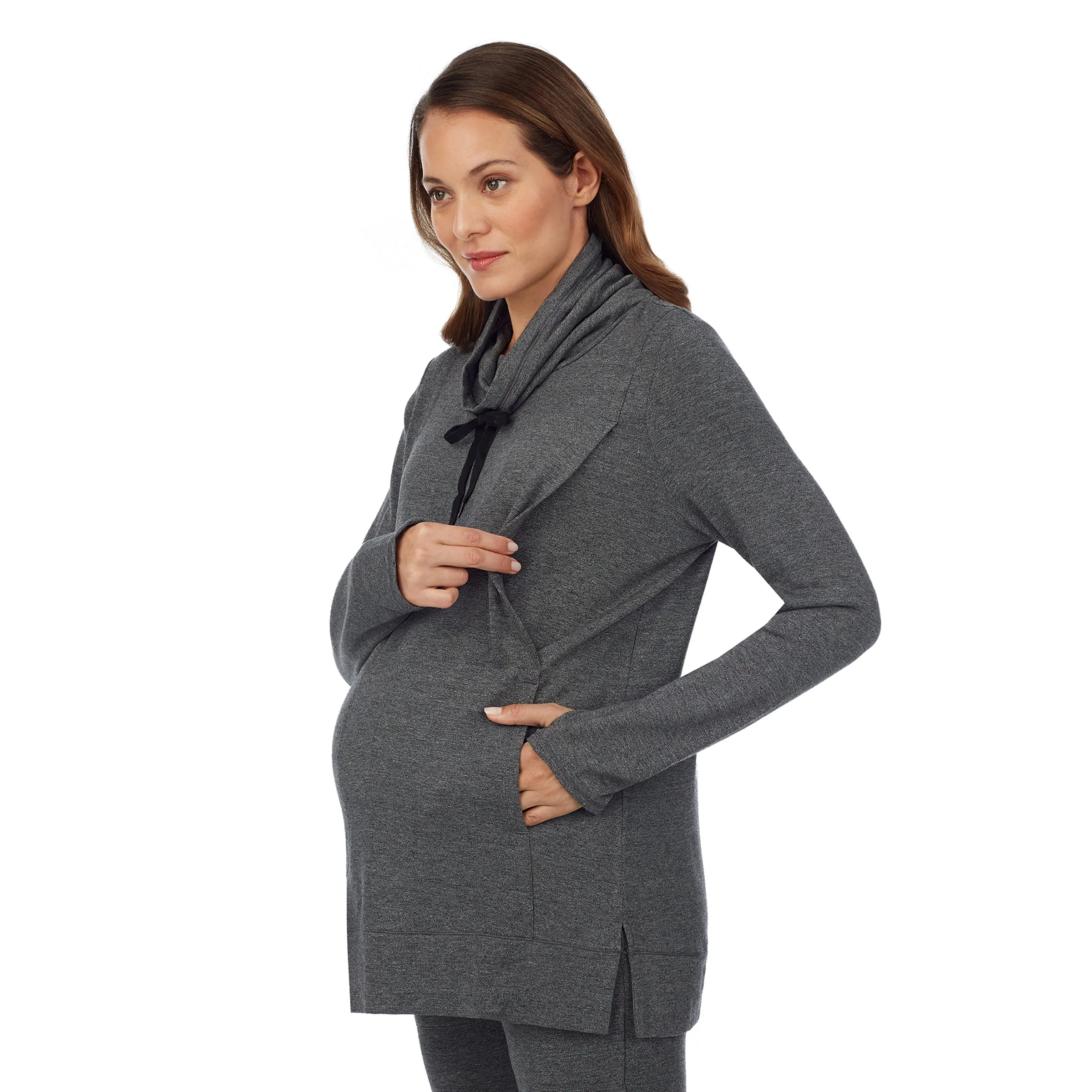 Ultra Cozy Maternity Long Sleeve Funnel Neck Tunic