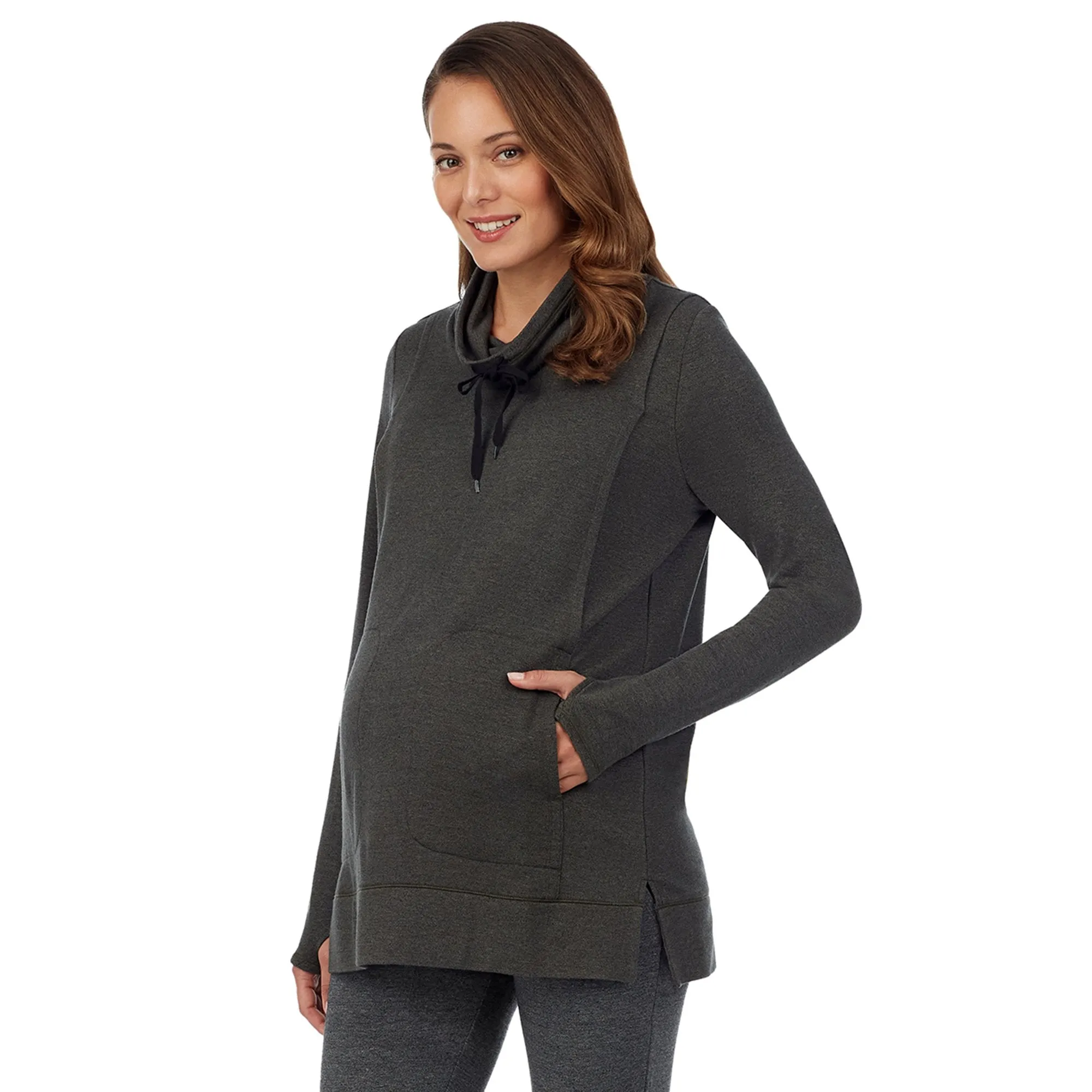 Ultra Cozy Maternity Long Sleeve Funnel Neck Tunic