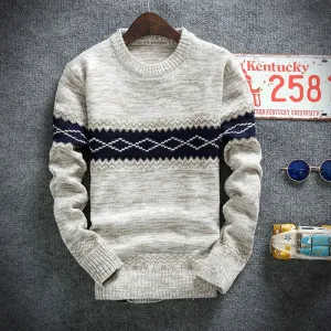 Wiaofellas  -  New Spring and Autumn Fashion Casual Sweater O-Neck Slim Fit Knitting Mens Sweaters and Pullovers Men Knitted Pullover Tops