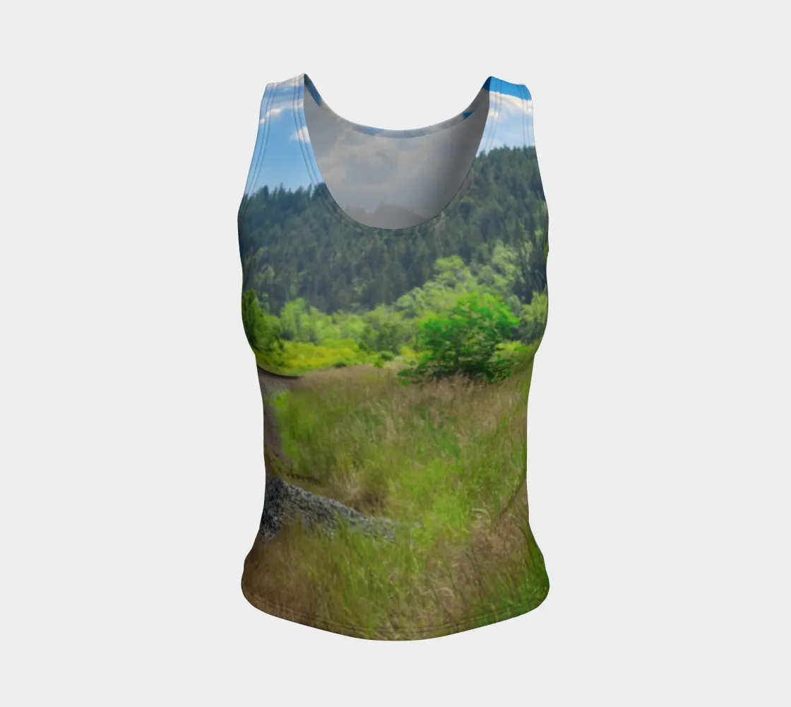 Women's All-Over Fitted Long Tank Top - Edworthy Park CPKC Tracks