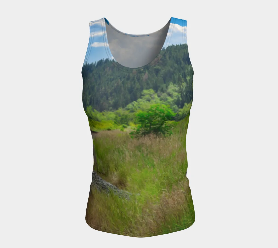 Women's All-Over Fitted Long Tank Top - Edworthy Park CPKC Tracks